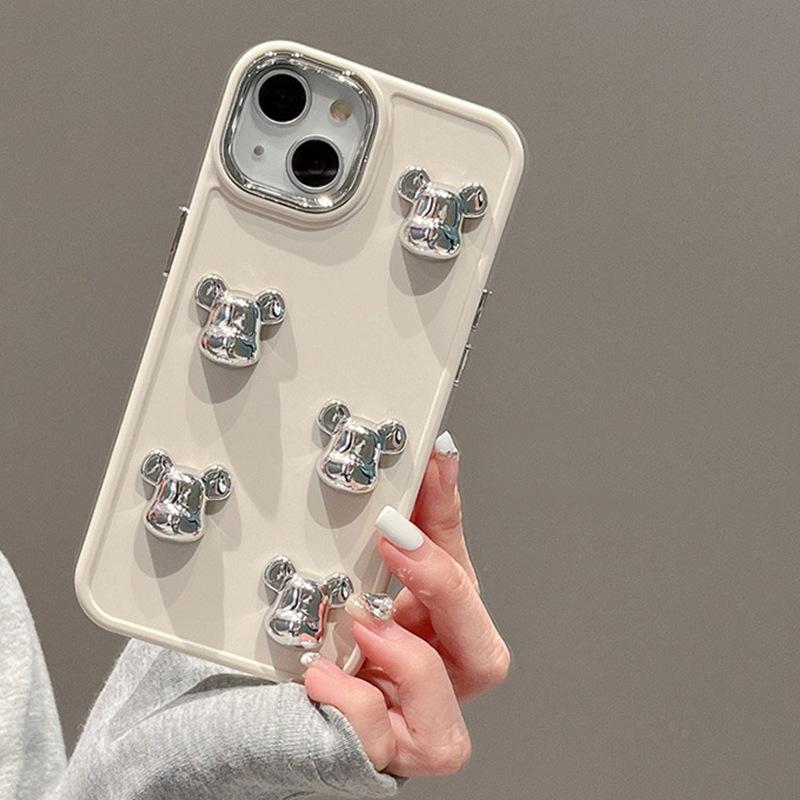Electroplating Three-Dimensional Violent Bear Mobile Phone Case Is Suitable For Iphone16Pro Trendy Brand Apple 14 Silicone 13 Personality 17