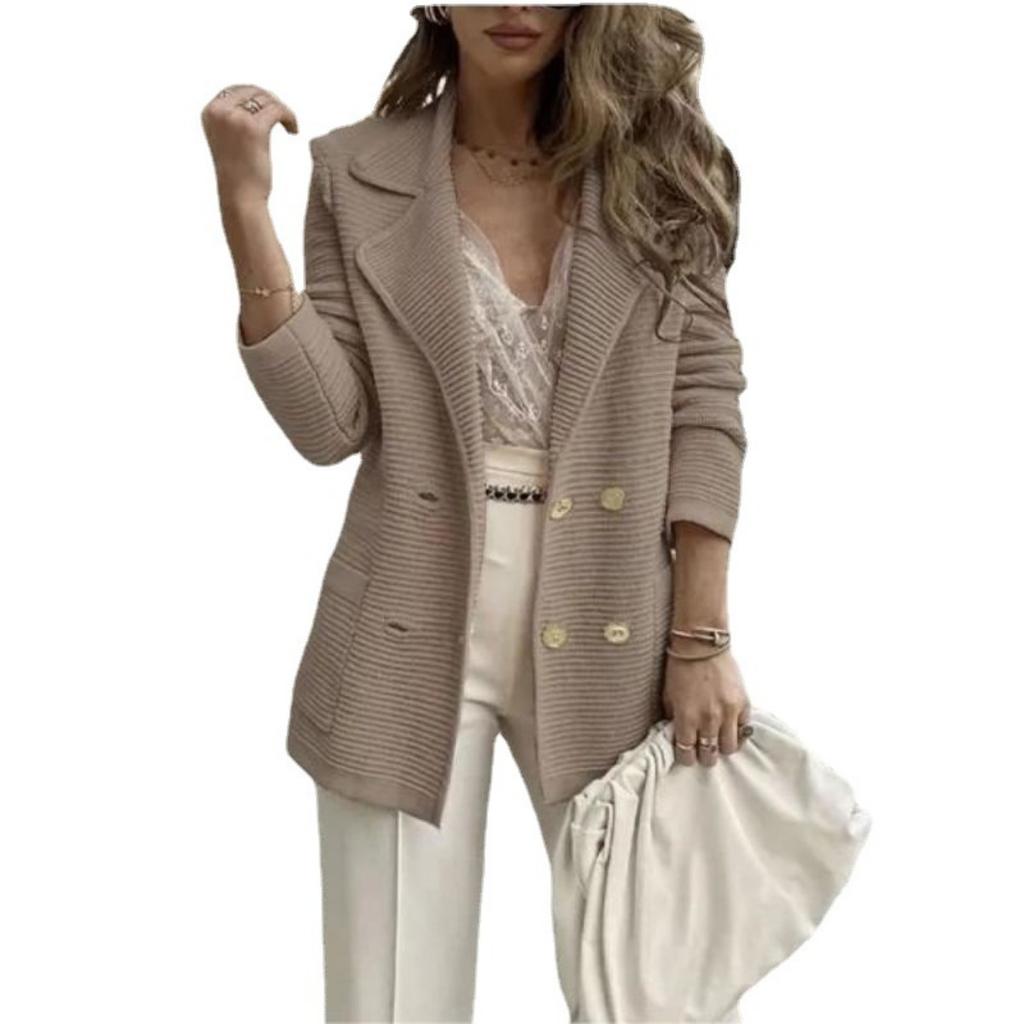 Veste Manteau Tricotée Décontractée Courte à Manches Longues pour Femmes Nouvelle Collection Printemps Été Européenne Américaine