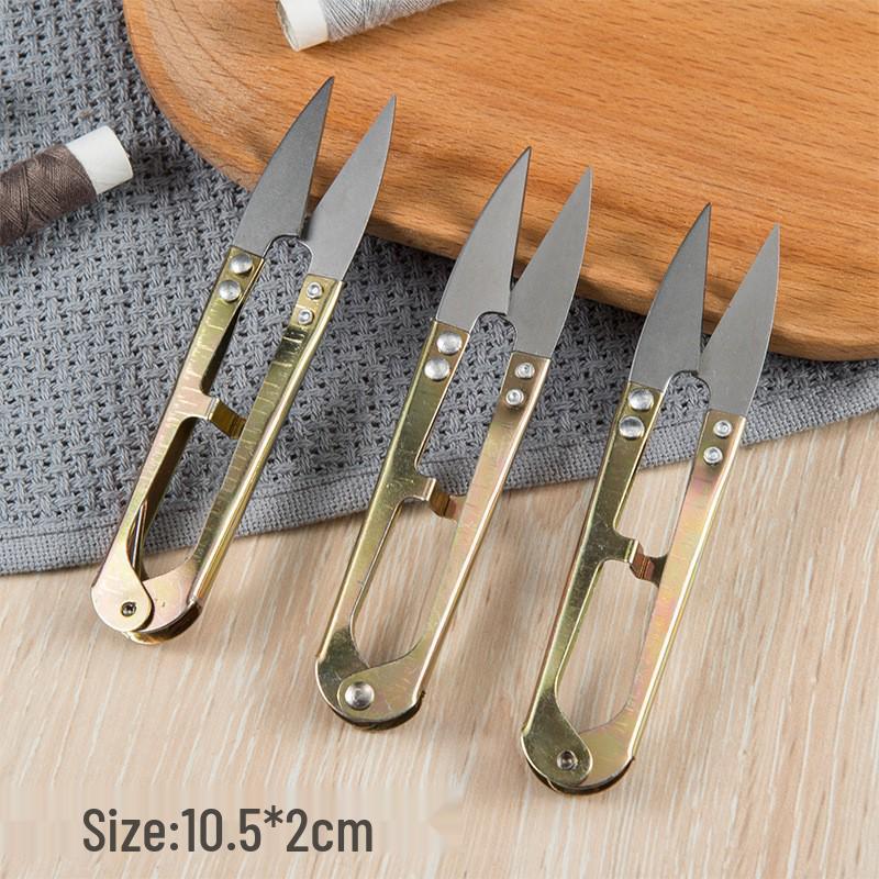 U-shaped Small Scissors with Protective Cover for Sewing, Knitting, Trimming Thread & Gauze
