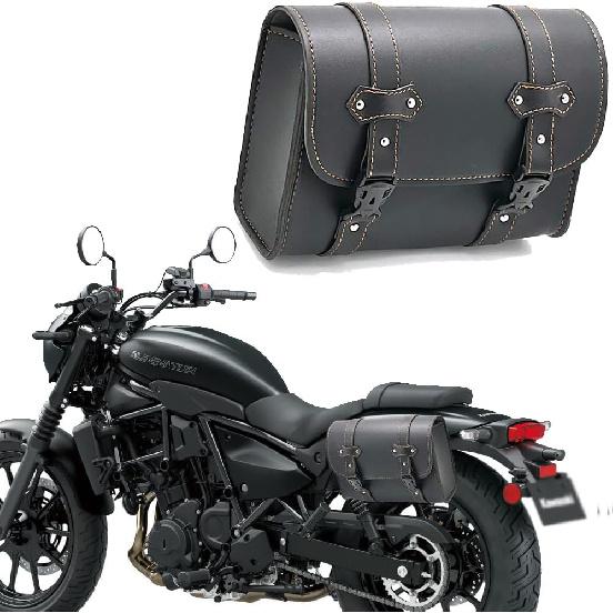 FOR Eliminator SE 400 450 Universal Motorcycle Riding Bag - Retro Rearseat Storage Side Bag (Black)