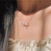 925 Sterling Silver Butterfly Tassel Necklace , Sweet Girl Style Delicate Choker for Women