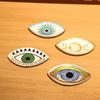 Multipurpose Creative Oval Eye Shaped Jewelry Tray Sturdy Ceramic Rings Holder Accessory for Fashionable Women Ladies