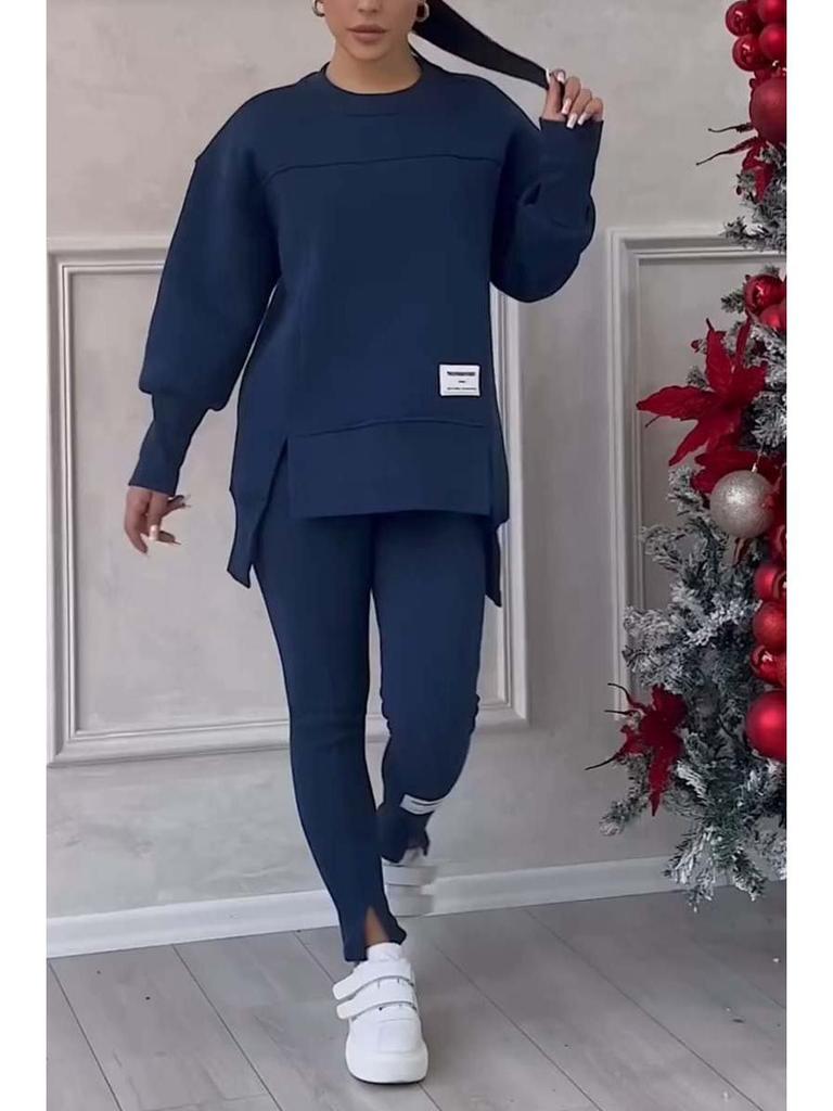 2024 Unregelmäßiges Langarm-Sweatshirt & Leggings Set für Damen