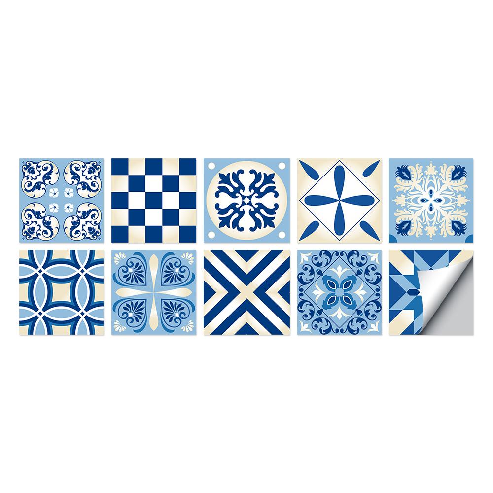 Tile Stickers Waterproof Kitchen Retro Moroccan Self Adhesive Bathroom Decal Vinyl Peel And Stick Wall Decoration Wallpaper NONE