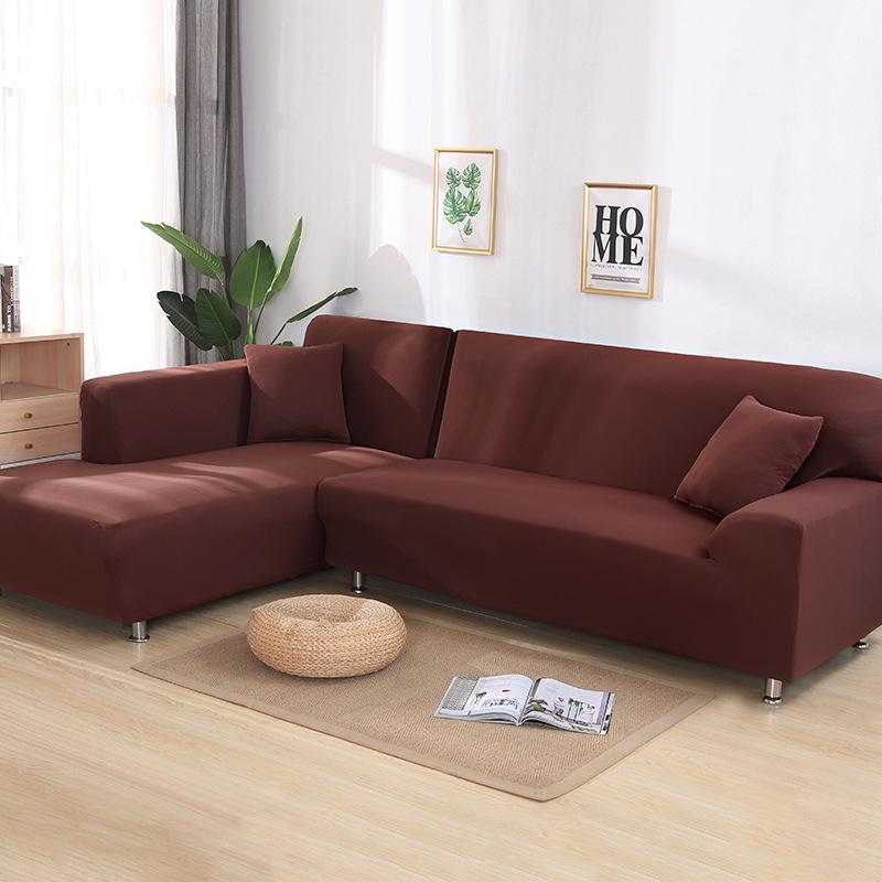 L-Shaped Elastic Sofa Cover - Universal Full Coverage for Chaise Lounge & Leather Sofas, All-Season Use