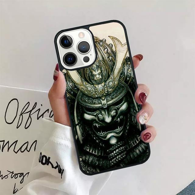 Samurai Mask Helmet Coque Shell For iPhone 17 Air 15 16 14 13 12 Pro Max 11 Pro Max Plus Phone Case Cover