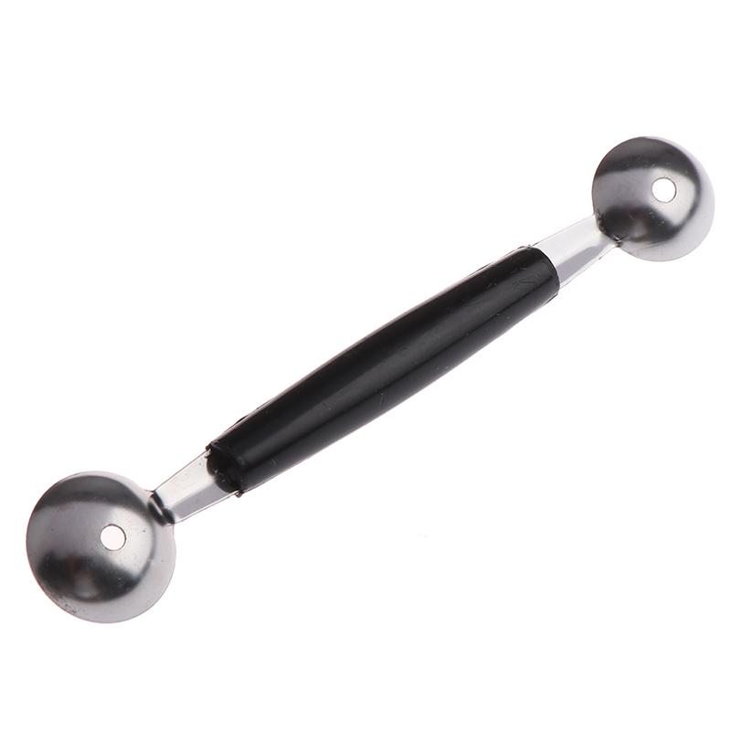 Kitchen Stainless Steal Double Ended Melon Ball Scoop Fruit Ice Cream Scooper