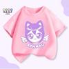 Camiseta de Algodão Desenho Aphmau - Coleção de Verão 2026 para Crianças: Design de Histórias Estranhas Europeias e Americanas