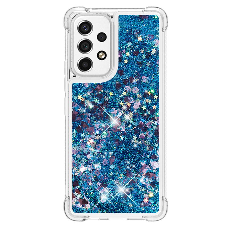 Glitter Liquid Sequins Quicksand Phone Case For Samsung Galaxy A53 A13 A23 A33 A73 5G A03s Case Cartoon Animal Shockproof Cover