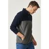 Men's Navy Blue-anthracite Standard Fit Normal Cut Daily Comfortable Double Color Fleece Sports Sweatshirt