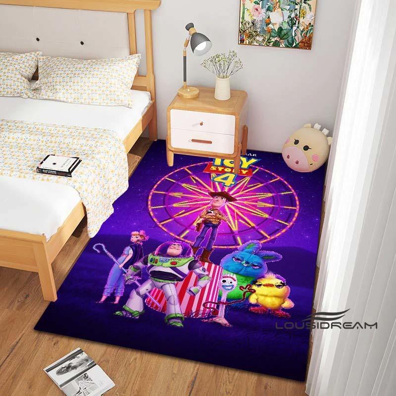 This Buzz Lightyear Floor Mat Features a Non-slip, Absorbent Cartoon Toy Story Design and Is Suitable for Bedrooms, Hallways,
