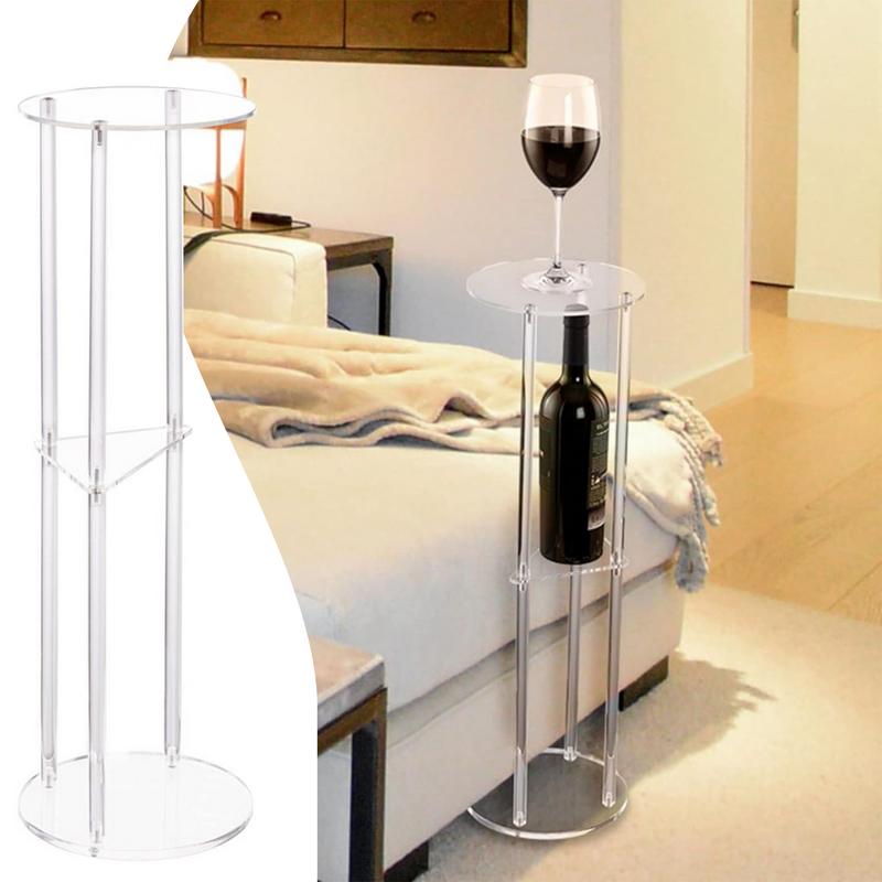 Průhledný odkládací stolek Průhledný stolek na nápoje 3patrový Malý akrylový koncový stolek/noční stolek K pohovce do obývacího pokoje K posteli do ložnice Moderní 8 X 8 X
