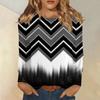Topper med lange ermer for kvinner T-skjorte Casual trykktopper T-skjorte Rund hals Pullover Bluse