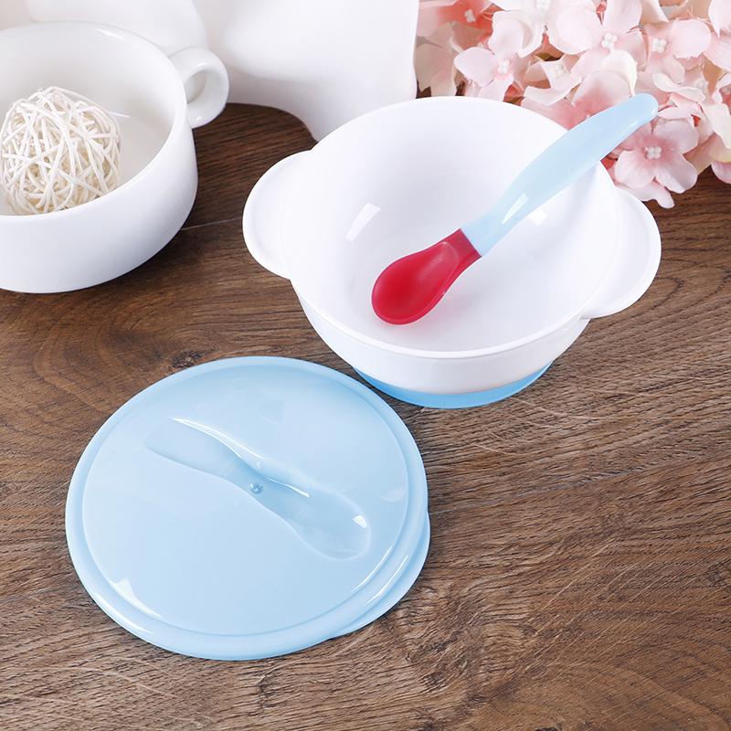 Saugnapf-Set für Babyfütterung, rutschfestes Geschirr mit Sensorlöffel