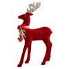 Beflockte Textur Weihnachts-Elchfigur Glänzendes Geweih Glitzer-Schleife Hirsch Schreibtisch