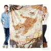 Cartoon Cute Cat Pattern Flannel Printed Blanket Suitable for All Seasons Suitable for Living Room Office Sofa and Travel