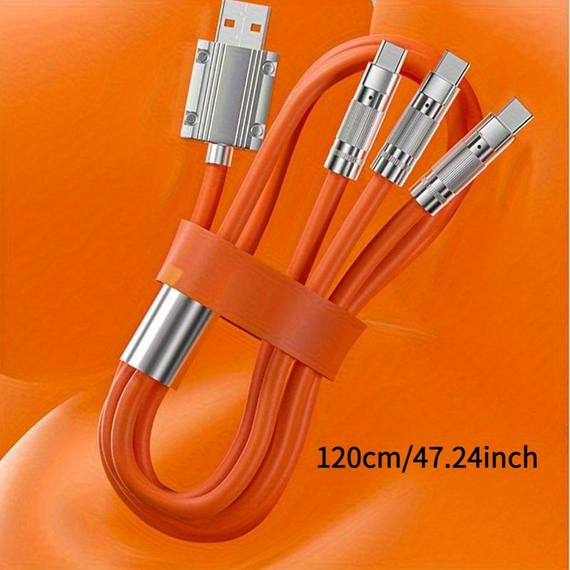 4FT Multi Charging Cable, 3 in 1 Multiple Charger Cable 3 Port IP/Type-C/Micro, Braided Universal Phone Charger Cord with Type-C