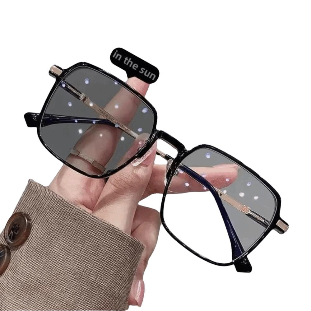 Große Rahmen UV-beständige Brille Klassischer Kastenrahmen Intelligente Farbwechselbrille Innenbereich