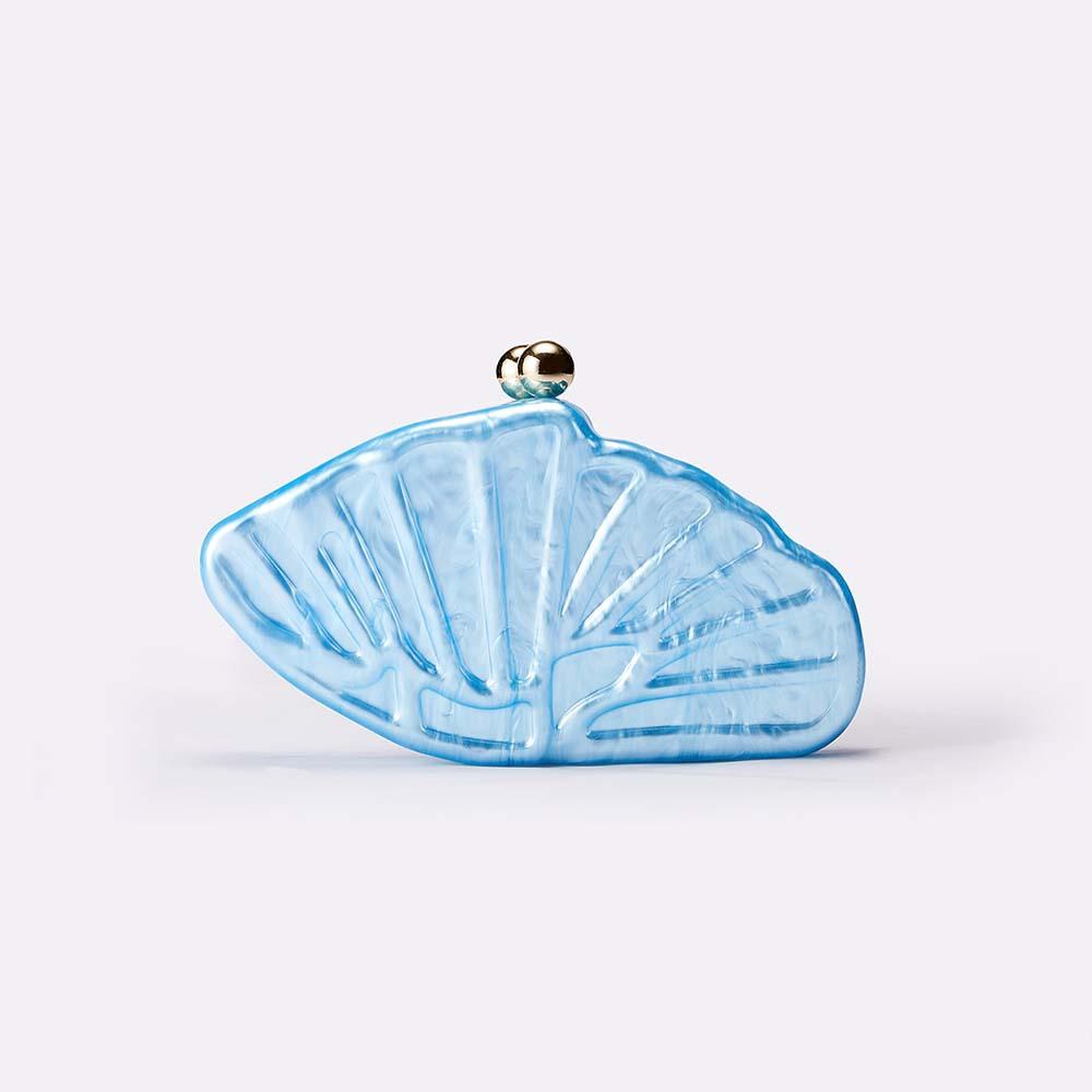 

Women S Cross-Body Bag Shell Scalloped Acrylic Bag Fashion Wedding Dinner Clutch небесно-голубой