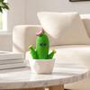 Mini Artificial Cactus Plants In Pots, Compact Faux Potted Cactus Ornaments, Resin Small Decorative Plant for Home Office Desk Tabletop Shelf Decor