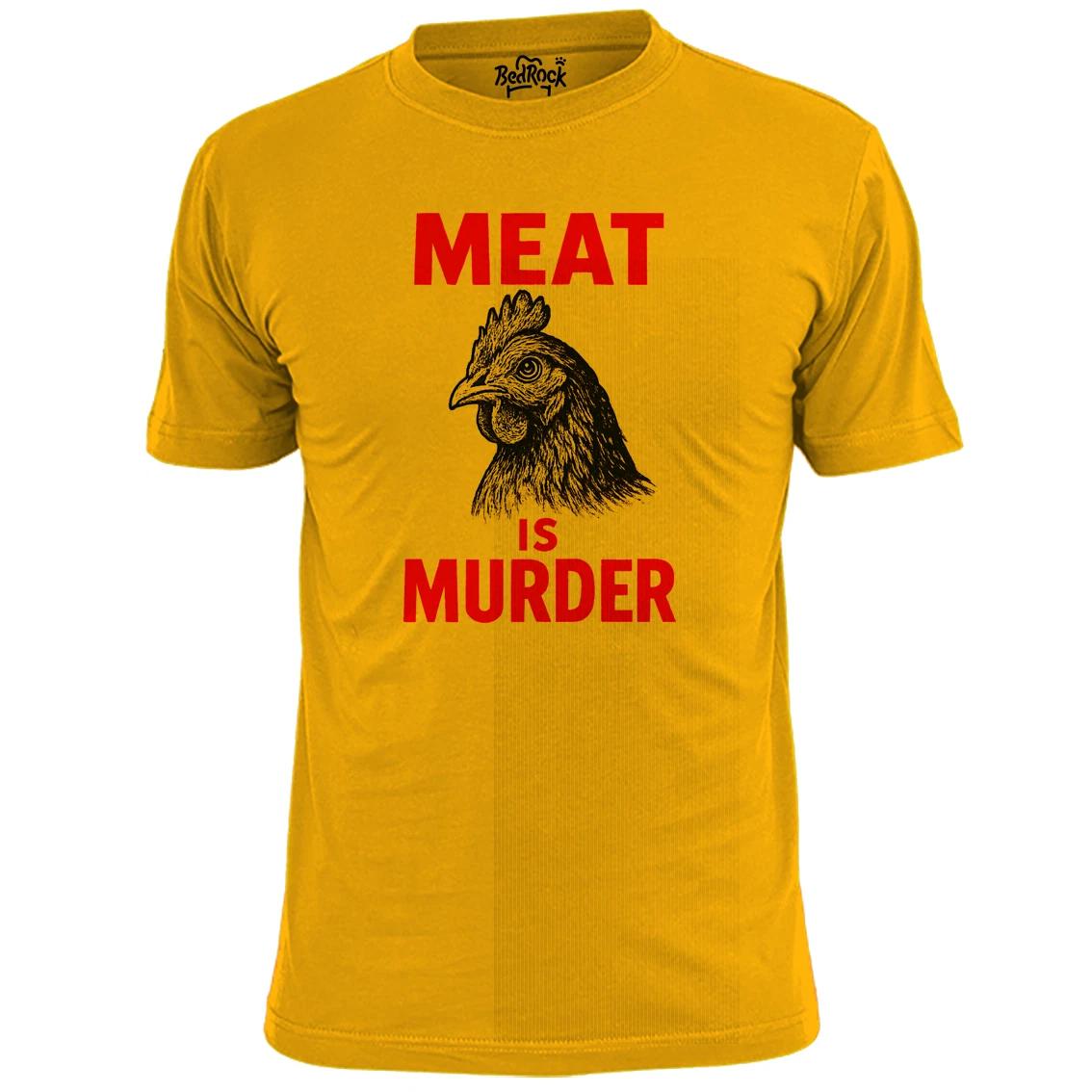 Mens Meat Is Murder Chicken T shirt Animal Rights Welfare L