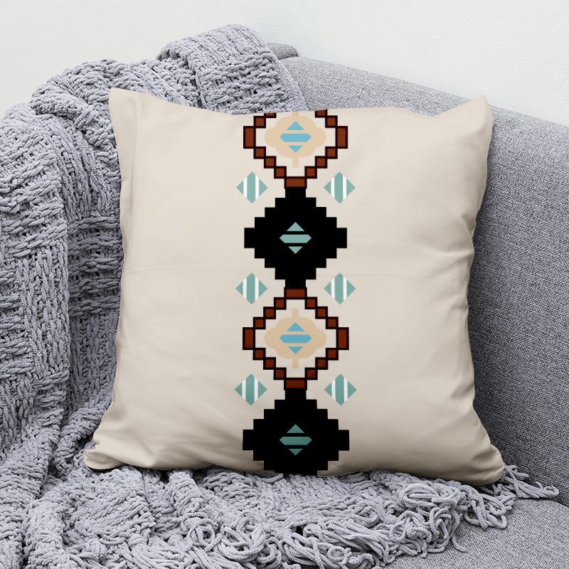 Green Simple Pillow Black and White Geometric Living Room Sofa Office Seat Cushion Cushion