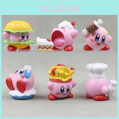 Adorabile Set di 6 Figure Alimentari di Kirby Carina Decorazione per Auto in PVC Giocattoli da Collezione