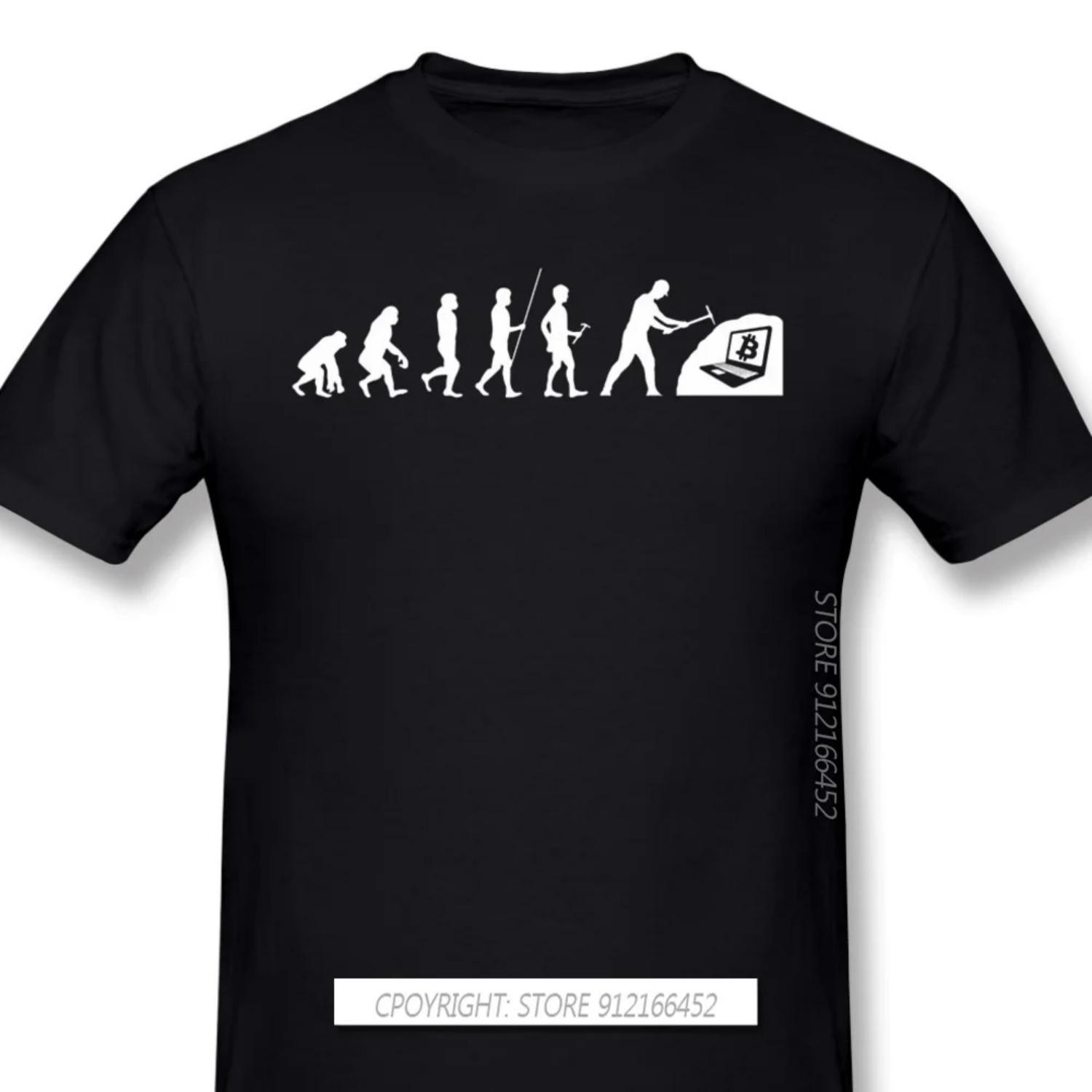 

Evolution Mining Crypto BTC T-Shirts Men Top Quality 100% Cotton Short Summer Sleeve Bitcoin Funny Dogecoin Stocks Loose S чёрный