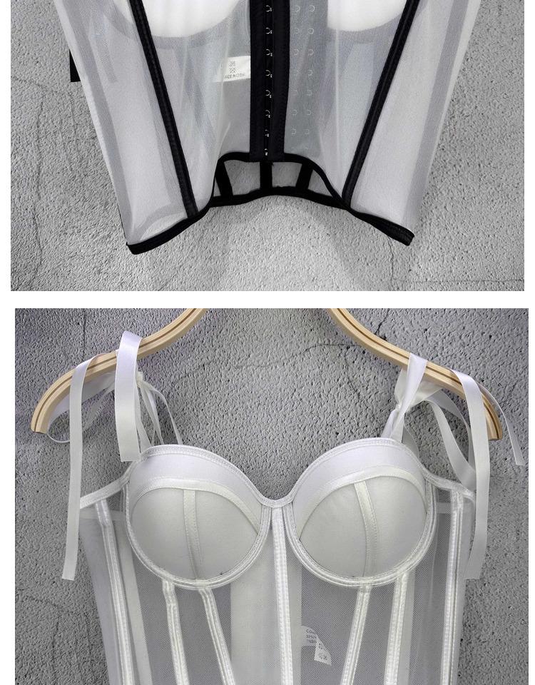 Γαλλικό Γλυκό & Πικάντικο Γυναικείο Μπαντό Τοπάκι με Κορδόνια - Σέξι Τοπ που Σφίγγει τη Μέση