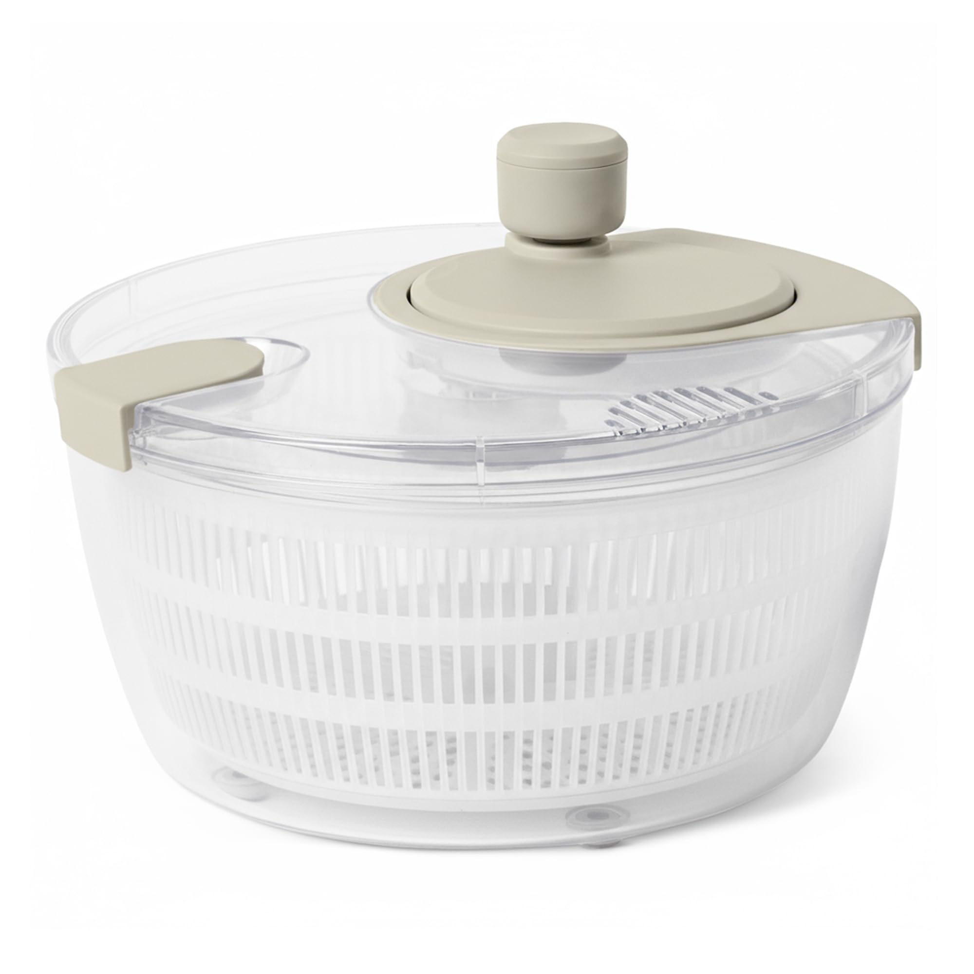 Amazon Basics Salad Spinner, BPA-Free, 4.0L, Linen Grey