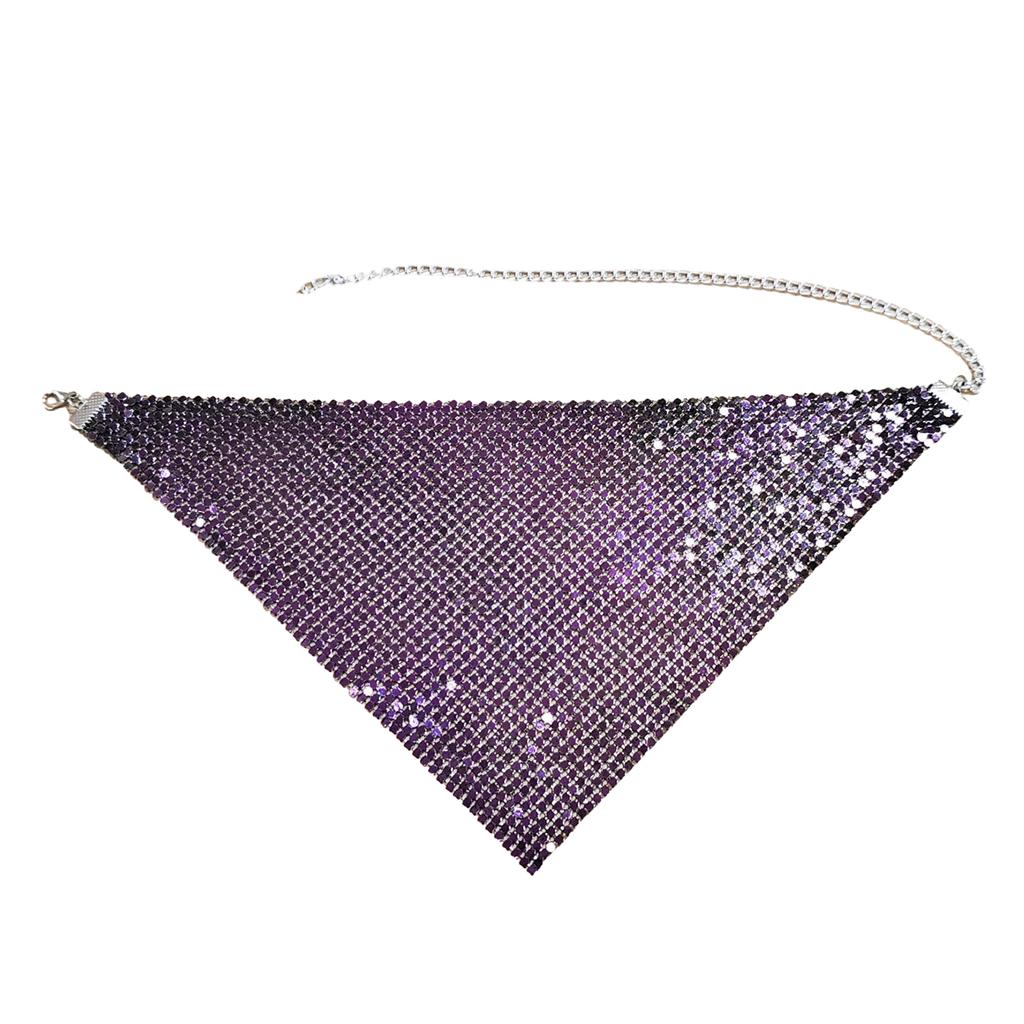 Shinning Sequins Triangle Scarf for Prom Party Lightweight Triangle Collar for Ladies Wedding Model Show Supplies