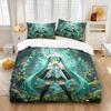 Hot Anime beautiful girl Hatsune Miku Balinese Duvet Cover Set Bedding with 1-2 Pillowcases Room Teens Bedroom Decor Fans Gift