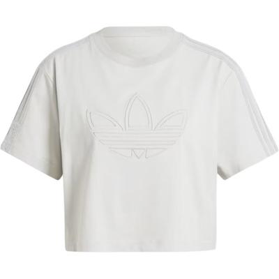 Originals Firebird Cotton Loose Fit Striped T-Shirt Women Tops Gray IY9505