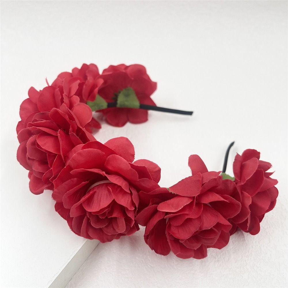 Wedding Festivals Floral Crown Hairband Bohemian Headwear Rose Flower Headpiece  for Women Girls