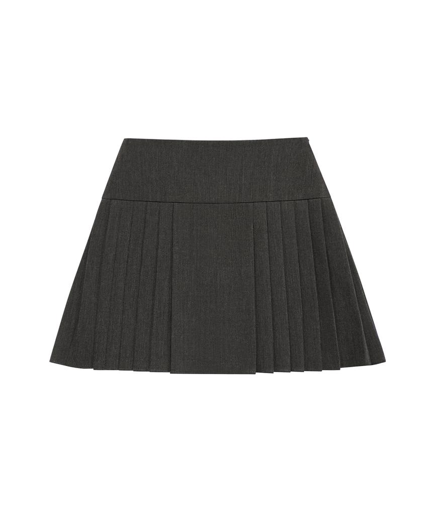 Mileko Diagonal Two Button Pleats Sk Charcoal