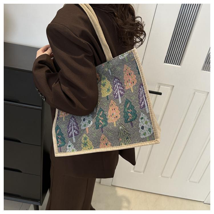 Linen Bag Hand-painted Cotton Sacks Jute Portable Imitation Sacks Linen Bags Shopping Bags Laminated Bags