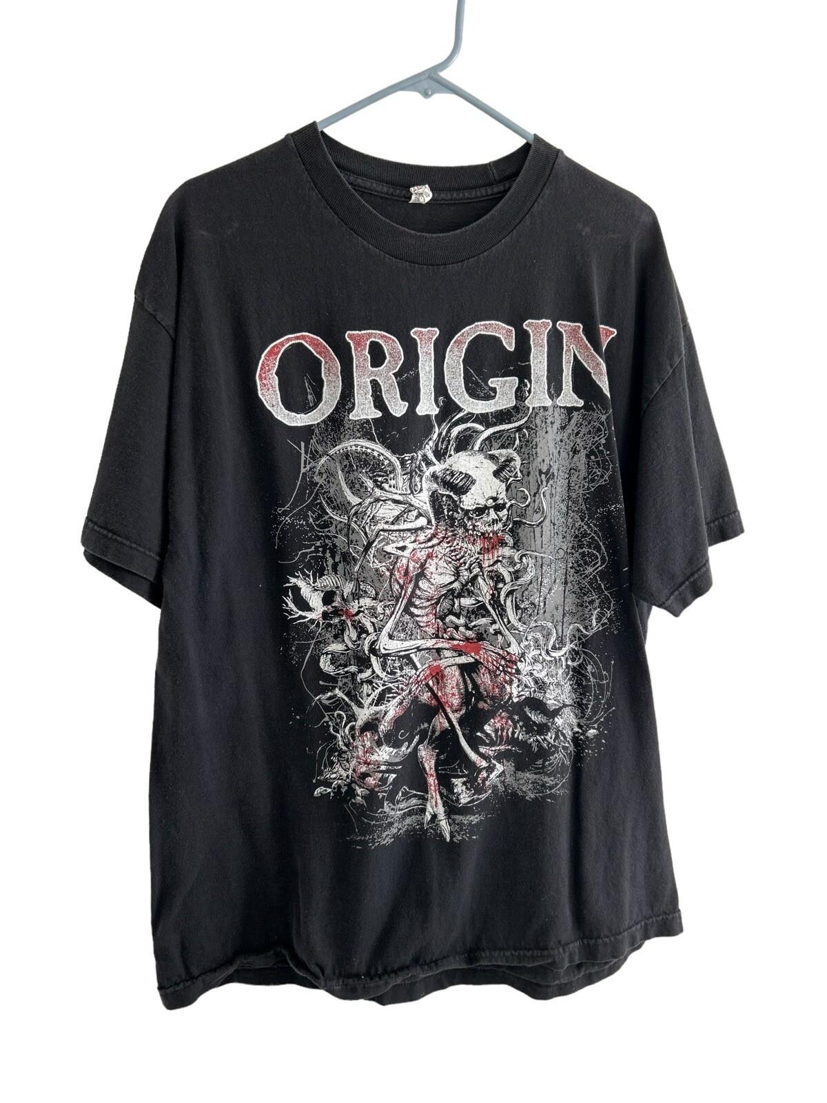 Vintage Origin men’s black faded T-shirt all things dead double sided XL Alstyle Unisex T-Shirt S