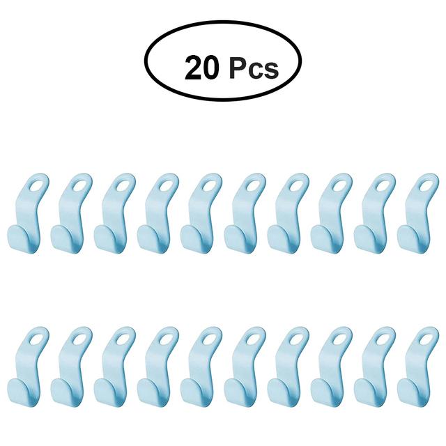 20PCS Wardrobe Hanger Hooks Organizer Connect Multifunction Cascading Plastic Bedroom Wardrobe Storage Space Saving Coat Hook
