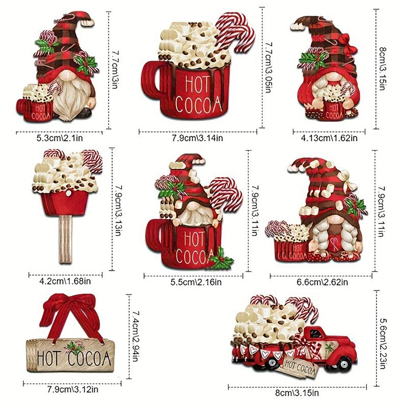 24 Stück Wichtel Anhänger Weihnachten Holzschmuck Niedlicher Zwerg Auto Hängend DIY Weihnachtsbaum Basteldekoration Neujahrsaufhänger Partydeko