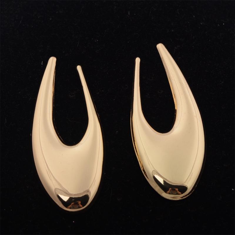 Big Exaggerated Women's Hanging Earrings Hollow U Shape Hyperbole Dangle Earrings Gold Color Metal Drop Earrings Fashion Jewelry
