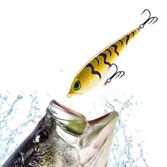 Fishing Bait with Treble Hook 3D Eyes Realistic Looking Bright Colors Natural Swimming Posture Hard Bait Artificial Lure