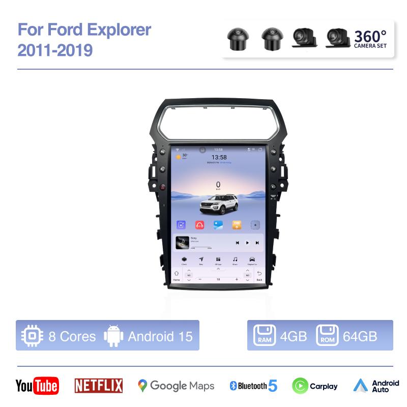 13.8" For Ford Explorer 2011-2019 Car Multimedia Video Player GPS Navigation Radio Android 15 12+256G 8Core CarPlay 4G 7870 Chip