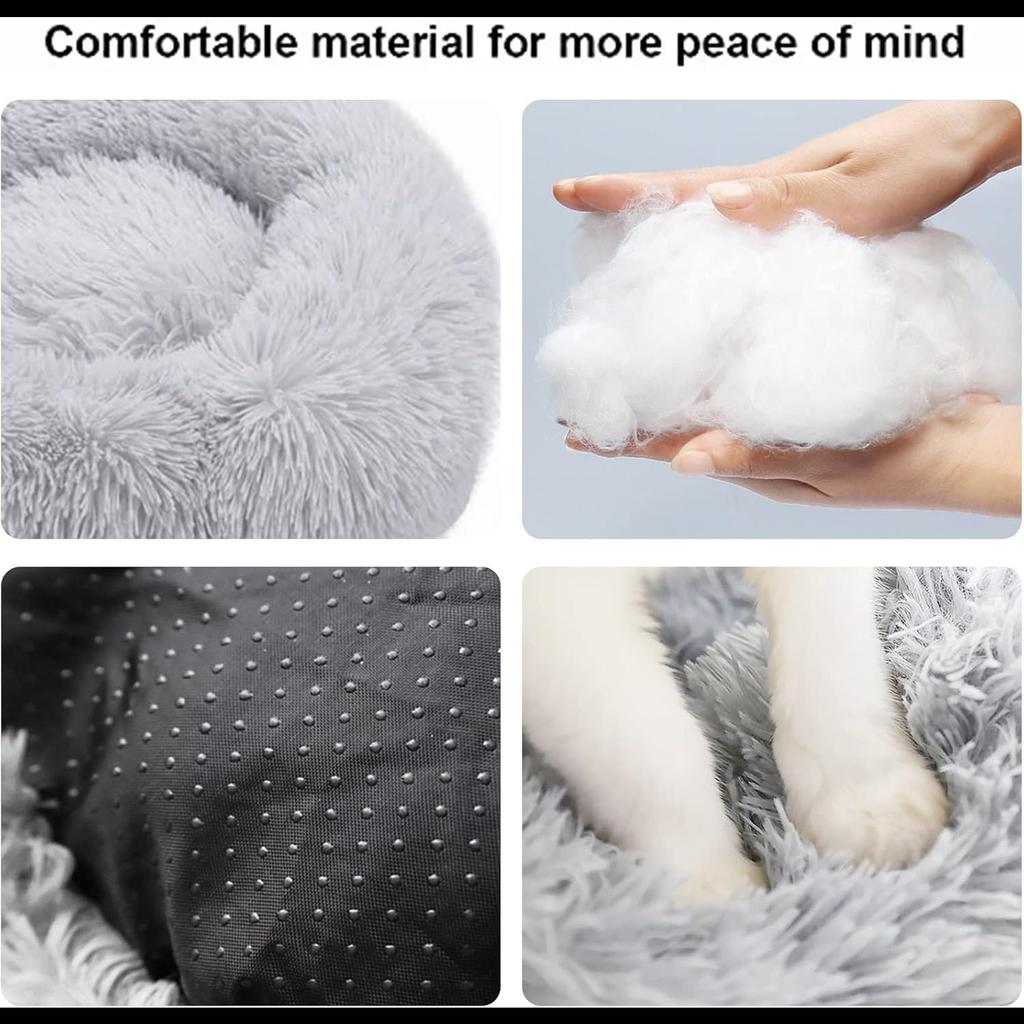 Cat Beds for Indoor Cats, 15.7/20/24 Inch Dog Bed for Small Melium Large Dogs, Washable-Round Pet Bed for Puppy and Kitten with Slip-Resistant Bottom