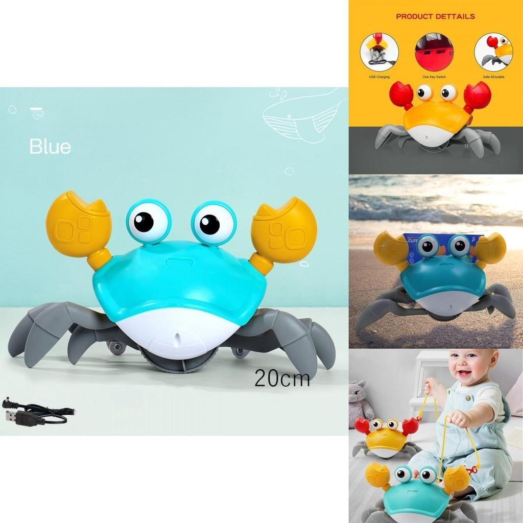 Interactive Crawling Crab Toy For Kids With Led Light And Obstacle Avoidance Functions