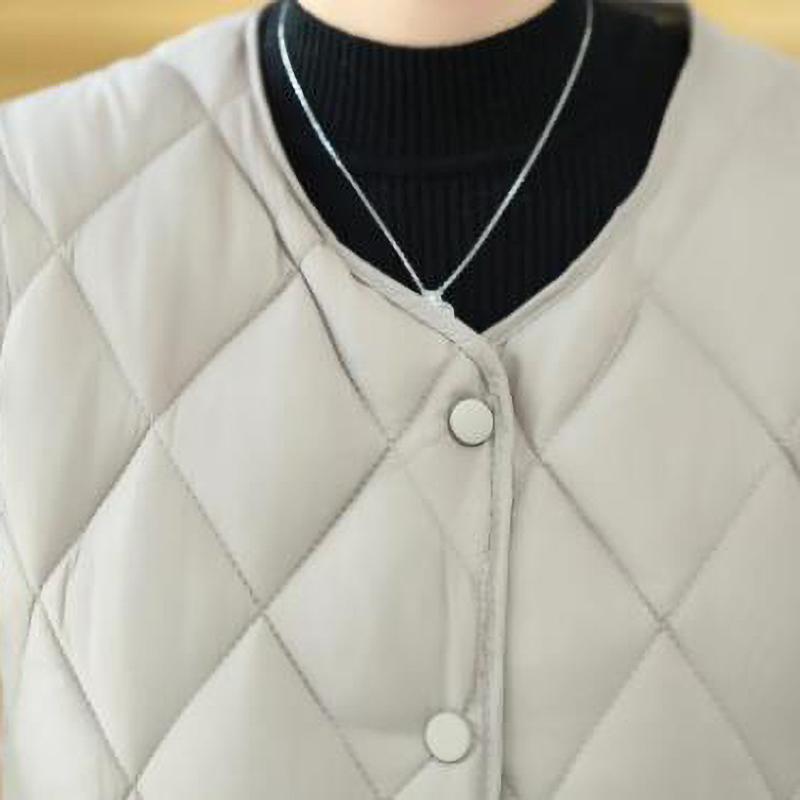 Middle Aged Women's Autumn Fashion Mother's Winter Lightweight Sleeveless Waistcoat Jacket