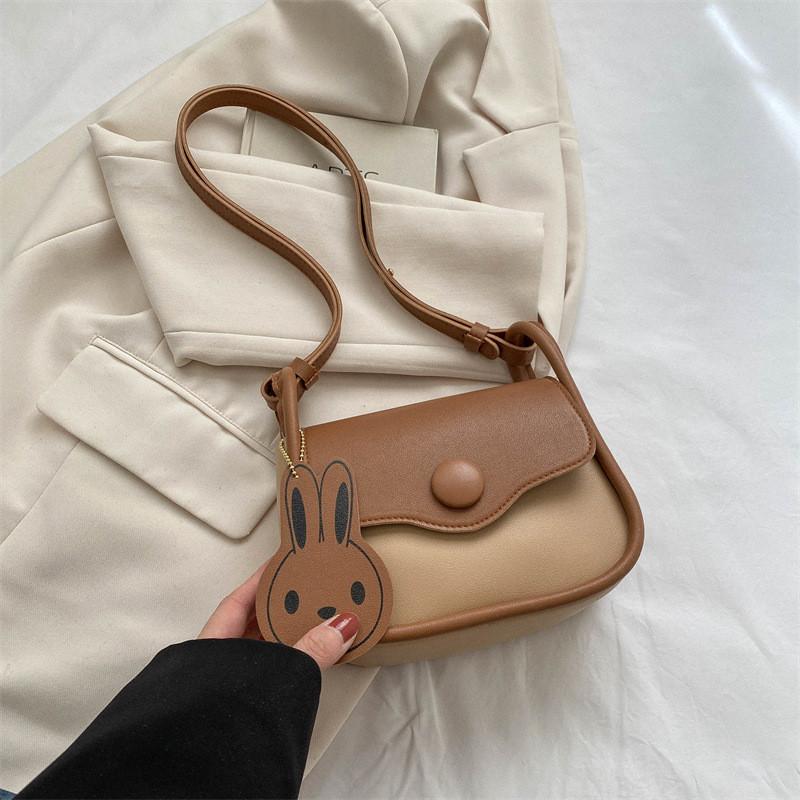 

Fashionable Convenient Pu Saddle Crossbody Bag For Women With Soft Structure BrownKhaki