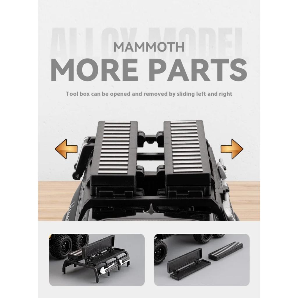 Large Size 1/24 Dodge Mammoth 6X6 Off-road Pickup Truck Children's Toy Car Simulation Alloy Car Model Ornament Boy Gift