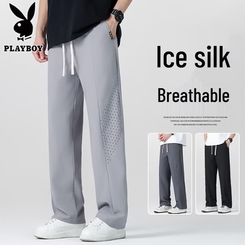PLAYBOY Men s Ice Silk Quick-Dry Casual Pants M
