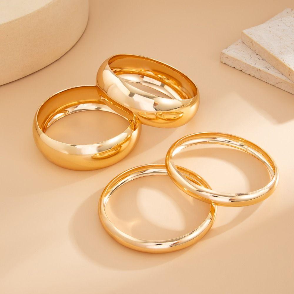 3/4/6/8Pcs Vintage Exaggerated Cuff Bracelet Multilayer Geometric Wide Bangles  Jewelry Accessories