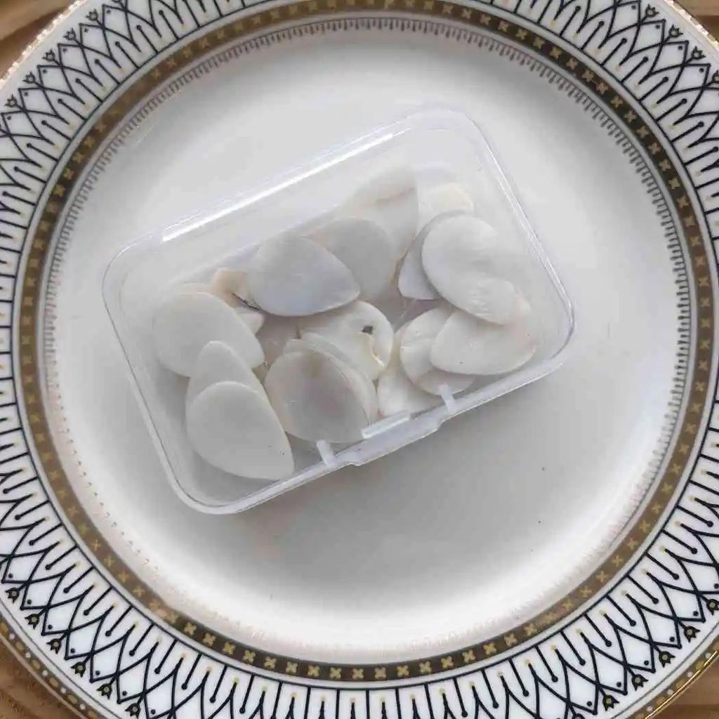 25pcs Water Drop Shape White Shell Mother of Pearl Mosaic Tile for Crafts Decoration for Diy Project, Jewerly Making
